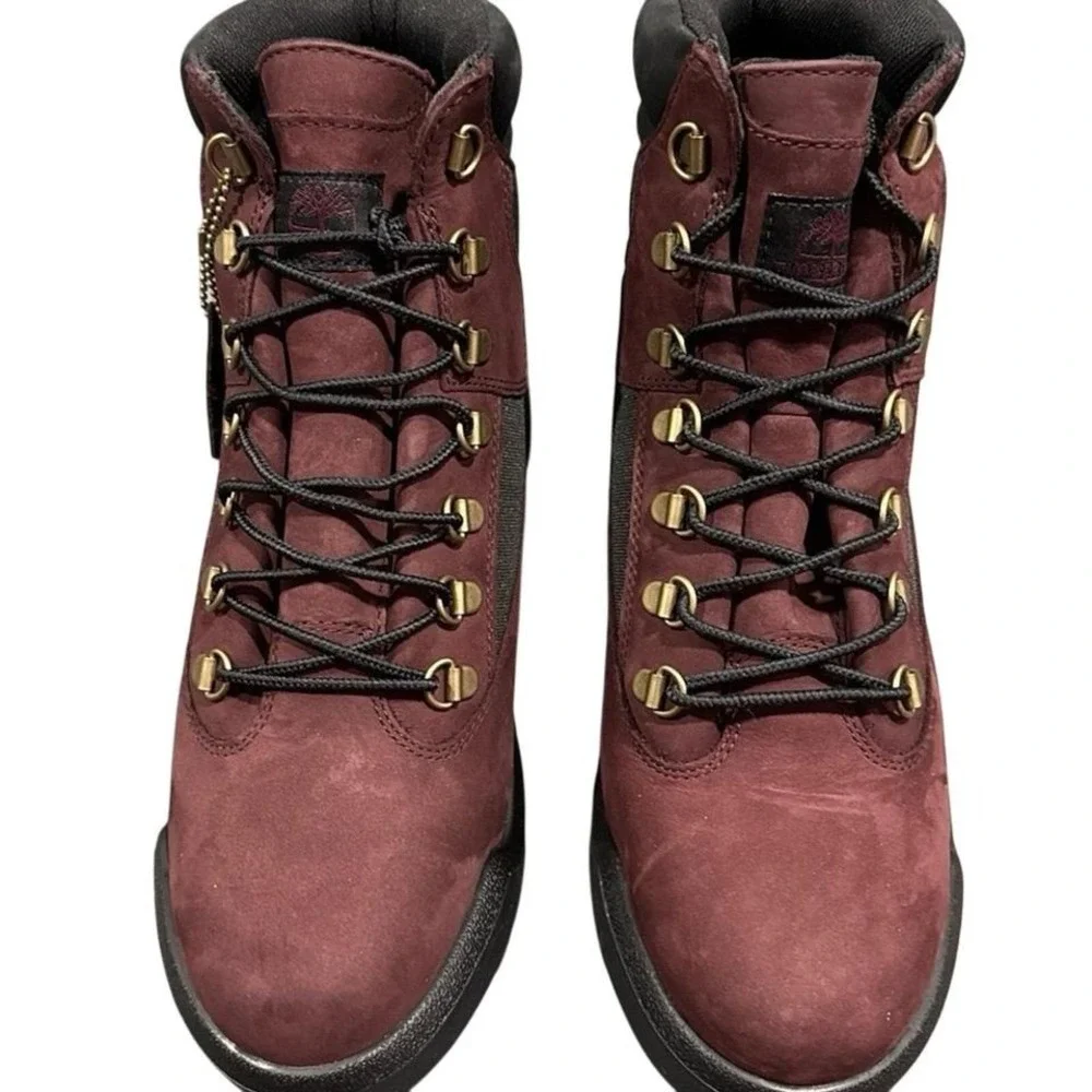 Timberland Men 6 inch Waterproof Field Boots - Color:‎ Burgundy - Size 8.5